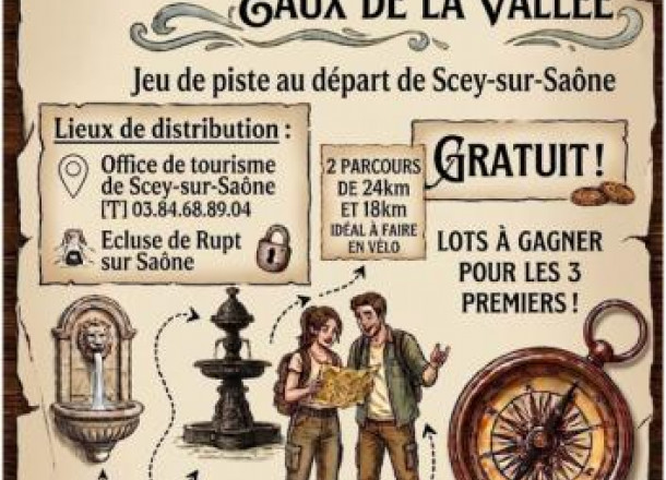Grand jeu de piste gratuit "Le secret des eaux de la Vallée"