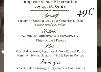 Menu de la Saint Sylvestre à Traves